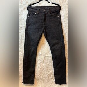 Levi's Men's Dark Black Straight Jeans